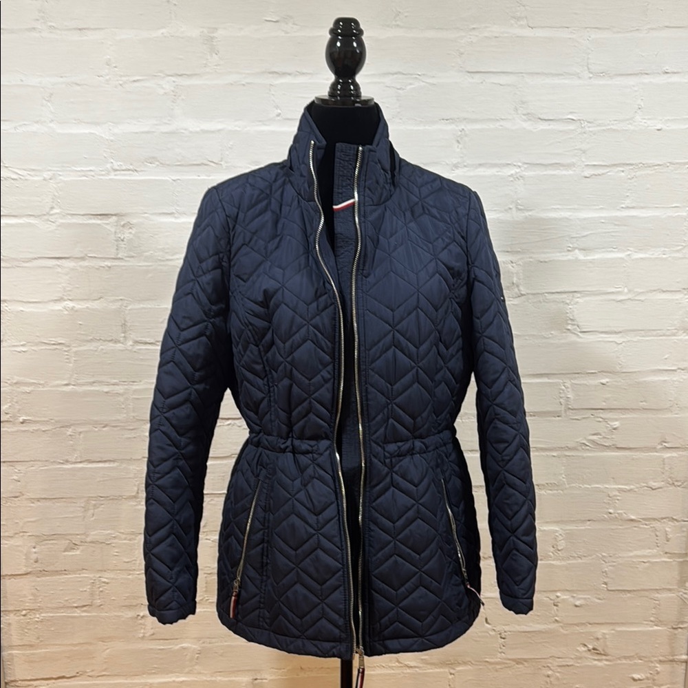 Tommy Hilfiger Blue Puffer Jacket with Quilted Design